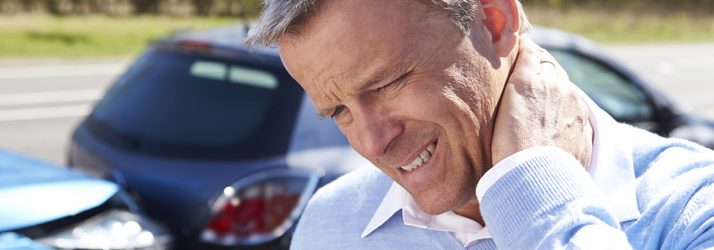 Auto accident man with whiplash
